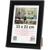 3-B Cornice portafoto Salo, colore nero, 15 x 21 cm (A5), cornice in legno, cornice per documenti, con vetro acrilico