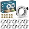 KYOTECH Cornice faretti incasso GU10 Orientabili Faretti da incasso per cartongesso,Per alogeno e MR16, Faretti led da incasso per cartongesso incl. portalampada GU10,Set da 10