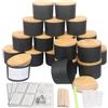 MILIVIXAY 20 pezzi 118 ml barattoli di vetro per candele opachi neri con coperchio e kit per la produzione di candele - Confezione grande con apertura larga, piccoli barattoli per candele vuoti per la