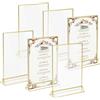 QWORK® 6 Pezzi Cornici Dorate Portafoto, A5 Acrilico Cornici Foto da Tavolo, Porta Menu, per Ristorante, Matrimoni