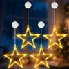 OUILA Decorazioni Natalizie,4 Pezzi Luci Natale Finestra,3 Modalità con Timer e Ventosa,Luci Natalizie,Luci di Natale da Interno ,Decorazioni per Finestre,Tende Natalizie per Finestre per Interno Esterni