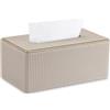 GORESE Porta Fazzoletti,Scatola per Fazzoletti in Pelle Dispenser per Fazzoletti Tissue Box per Ufficio, Casa,Bagno,Auto(Beige)