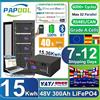 PAPOOL Batteria al litio LiFePO4 48V 300Ah 15Kwh 51.2V 100Ah 200Ah 120Ah 150Ah 6000 cicli 48V Accumulo di energia solare Akku STOCK UE