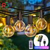 aiopp 12M 30 LED G40 Luci a corda solari Luci da patio per esterni Luci a sospensione a globo impermeabili alimentate a energia solare e USB con infrangibile