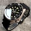 tandorio Titanium Diver NH35A Nero Automatico 200M Orologio da uomo Vetro zaffiro 3.8 in punto Data Gomma Lunetta in ceramica nera