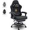 symino Sedia da gaming Symino in stile Racing, sedia da ufficio con poggiapiedi e braccioli regolabili, capacità di carico di 200 kg