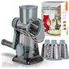 LMETJMA Grattugia Rotante 3 in 1 Versatile Affettatrice Manuale di Verdure Arachidi Noci Smerigliatrice Formaggio Verdura Trituratore Trasparente JT242