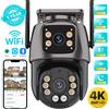 UDECER 4K 8MP HD Wifi PTZ Telecamera Esterna 4MP Doppia Lente Doppio Schermo AI Auto Tracking Telecamera IP CCTV Audio Video Sorveglianza P2P iCSee