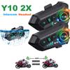 Kebidumei YP10 2X Wireless Bluetooth5.3 Casco moto Interfono Auricolare Impermeabile 300 m Intercomunicador Altoparlante Auricolare