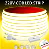 Mikenoon Striscia LED 220V ad Alta Luminosità, Nastro Flessibile COB LED 220V per Illuminazione di Stanze, Camere da Letto e Cucine