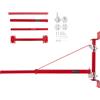 SucceBuy Supporto per altalena con braccio di supporto per paranco elettrico con telaio di sollevamento in acciaio a palo 180 ° Braccio di sollevamento per verricello per impalcature per garage di