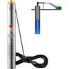 SucceBuy Pompa sommergibile per pozzi profondi 370W/750W/1100W/1500W/2200W 230V 50Hz Pompe d'acqua in acciaio inossidabile per irrigazione industriale