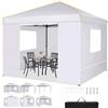 Tooluck Tenda da festa pieghevole con gazebo impermeabile pop-up 3x3 m con 4 pareti laterali Gazebo da giardino anti-UV per esterni, feste, eventi commerciali