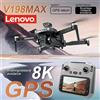 Lenovo Drone Lenovo V198MAX 8K Professionale FPV Brushless con Evitamento Ostacoli Laser, Quadricottero Pieghevole Aereo Ottico Mini 4K