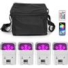 U'King 4PCS RGBWA + UV LED Par Light con borsa 6x18W DMX Luce da palco Batteria incorporata ricaricabile Luce par wireless Luce per tintura