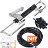 SucceBuy Kit sterzo idraulico fuoribordo 90HP/150HP/300HP e pompa per timone e tubo da 24 piedi/26 piedi per barche monomotore a stazione singola