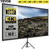 SucceBuy 60 70 80 90 100 Schermo per proiettore con treppiede da 110 pollici con supporto 16:9 4K HD Home Cinema portatile per proiezione interna ed esterna