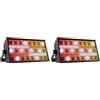HYULIGHTS 2PCS 300W LED Fascio e stroboscopio RGBW 4in1 48 Partizione Luce stroboscopica 24PCS 8000K Strobe DMX Super Bright Dj Wash Bar Illuminazione scenica