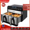 Sinaopus Friggitrice ad Aria Calda 2400W 10L con Doppio Cestello e Schermo Tattile LED Friggitrice Elettrica Senza Olio Programmi Automatici Timer Air Fry