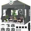 COBIZI Gazebo pieghevole Gazebo pop-up 3x3m Tenda da festa invernale stabile impermeabile con tenda da giardino con protezione UV a 4 pareti laterali