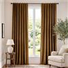 Lazzzy Tende oscuranti in velluto, isolanti termicamente, super morbide, lussuose, per camera da letto, tasca per asta, tende per finestra per soggiorno, 2 pannelli, 132 x 248 cm, marrone oro