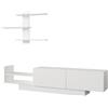 LBSIGN Parete Attrezzata Con Mobile TV E Mensola A Parete Bianco 180 Cm Egemen