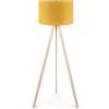 LBSIGN Lampada Treppiede Da Pavimento 38x140 Cm Design Moderno 60W Crema E Giallo