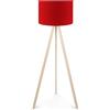 LBSIGN Lampada Treppiede Da Pavimento 38x140 Cm Design Moderno 60W Crema E Rosso