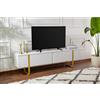 LBSIGN Mobile TV Da Terra 180 Cm A 2 Ante Bianco E Piedini Oro Serena