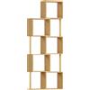 HOMCOM Libreria Moderna Asimmetrica a 5 Livelli in Bambù, 62.5 x 23 x 165 cm, Colore Legno Naturale | Aosom Italy