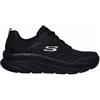 Skechers per donna. 149023 Sneakers D'Lux Walker Infinite Motion in pelle nera [1787110], Nero, Basso, 1 a 3 cm, Stringhe, Sportivo, Multisp