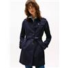 Tommy Hilfiger per donna. WW0WW24966 Trench monopetto blu navy Heritage [2366402], Casual, Cotone, Manica lunga