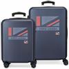 Pepe Jeans unisex. 6461421 Set di valigie Aidan rigida 55-65cm navy [2485510], Casual, Sintetico, ABS/Policarbonato, Grande, Cabina