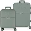 Pepe Jeans unisex. 7699533 Set valigie rigide Accent verde 55-70cm [3013066], Casual, ABS/Policarbonato, Medio, Cabina