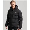 Superdry per uomo. MS311478A Cappotto trapuntato squadrato nero [3132652], Casual, Polister riciclato, Sostenibile