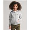 Gant unisex per bambino. 806798 Felpa con cappuccio e zip con scudo grigio [3172630], Casual, Cotone, moda per bambini