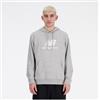 New Balance per uomo. MT41505 Felpa grigia con logo in pile Sport Essentials [3177626], Casual, Grigio, Cotone, Manica lunga