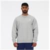 New Balance per uomo. MT41510 Felpa girocollo in pile Sport Essentials grigia [3177633], Casual, Sportivo, Grigio, Cotone, Multisport, Soste