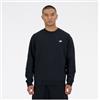New Balance per uomo. MT41510 Felpa girocollo in pile Sport Essentials nera [3177634], Nero, Casual, Sportivo, Cotone, Multisport, Sostenibi
