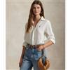 Polo Ralph Lauren per donna. 211970730001 Camicia in lino bianca dalla vestibilità classica [3206734], Bianco, Casual, Manica lunga