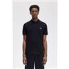 Fred Perry per uomo. M6000 Polo tinta unita M6000 blu scuro [3210664], Casual, Cotone, Manica corta, Navy