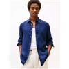 Tommy Hilfiger per uomo. MW0MW34602 Camicia in lino blu navy vestibilità regolare [3216290], Casual, Manica lunga