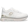 Liu Jo per donna. BF5009P010201111 Sneakers in pelle con plateau bianco [3250342], 3 a 5cm, Stringhe, Casual