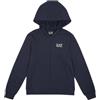 EA7 per ragazzo. 7B000162_AF10368 Felpa con zip blu navy [3251639], Casual, Cotone, moda per bambini