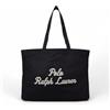 Polo Ralph Lauren per uomo. 405962436001 Borsa tote in tela con ricamo nero [3260512], Casual, Cotone