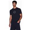 A|X Armani Exchange per uomo. XM001853AF10356UB101 Maglietta con logo rotondo blu navy [3275620], Casual, Cotone, Manica corta
