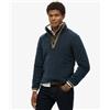 Superdry per uomo. M2014151A Felpa con mezza zip blu navy Estate [3277885], Casual, Polister riciclato, Sostenibile