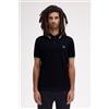 Fred Perry per uomo. M3600 Polo blu navy con doppia punta [3280155], Casual, Cotone, Manica corta