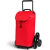 GIMI 168473, Tris Urban - Carrello della Spesa con 6 Ruote, Borsa Impermeabile 100% Poliestere, Capacità 52L, 44,1 x 50,7 x 95,6 cm, Rosso