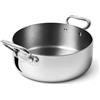 PENTOLE AGNELLI Aluinox 3ply casseruola bassa due maniglie inox lucido cm 28x10,9h